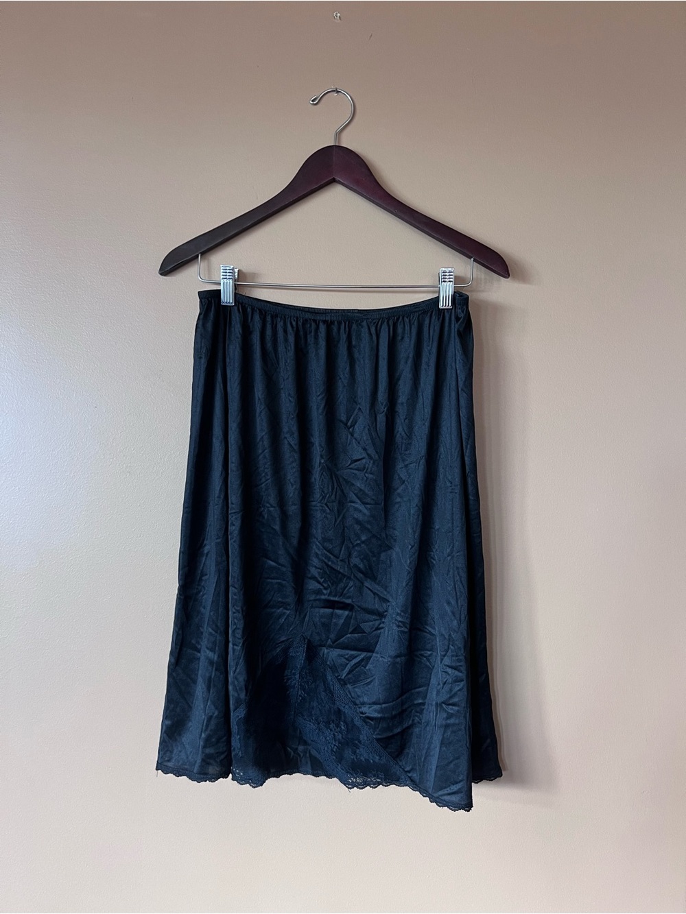 Vintage Classic Black Half Slip Skirt - Lightweight Underskirt